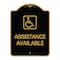 Signmission Assistance Available W/ Handicap, Black & Gold Aluminum Architectural Sign, 18" x 24", BG-1824-24332 A-DES-BG-1824-24332 - alternate 1